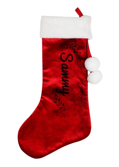 Personalised Memento Company Red Holly Christmas Stocking