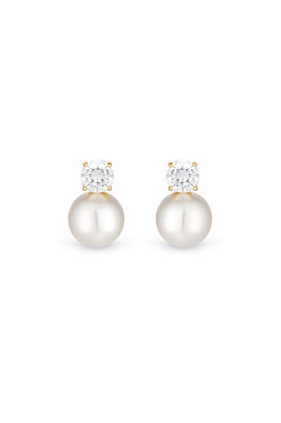 Jon Richard Gold Plated Crystal and Pearl Earrings