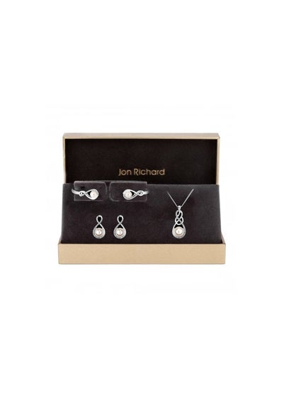 Jon Richard Silver Plated Clear Crystal Infinity  Matching Set