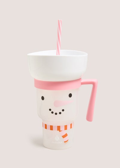 White Snowman Snack Tumbler