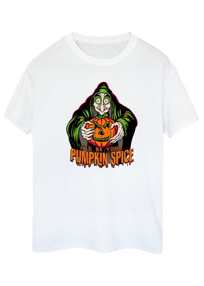 Disney Villain Evil Queen I'll Be Your Pumpkin Spice White Boyfriend Fit T-Shirt