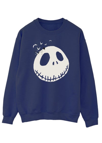 Disney The Nightmare Before Christmas Face Women Navy Sweatshirt