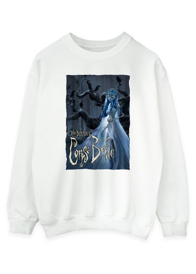 Corpse Bride Emily Poster Women White Sweatshirt