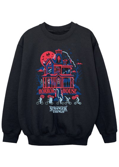 Stranger Things Horror House Boys Black Sweatshirt (7-13 Years)