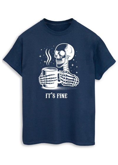 Halloween It's Fine Navy Boyfriend Fit T-Shirt