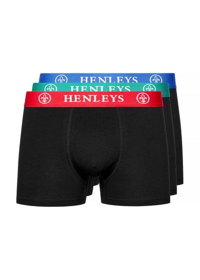 Henleys Black Primas Boxers (3 Pack)