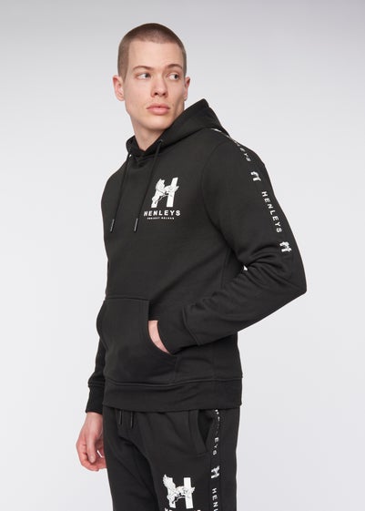 Henleys Black  Tapehen Hoodie