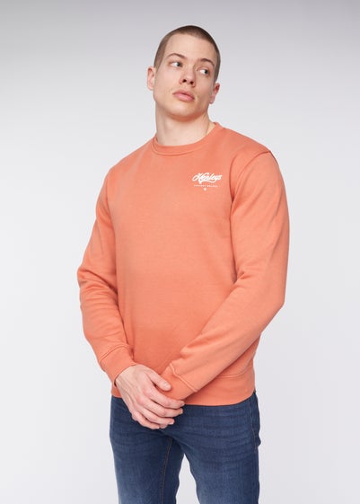 Henleys Brick Red Scripthen Crew Sweat