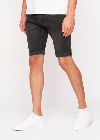 Crosshatch Black  Tadcaster Denim Shorts