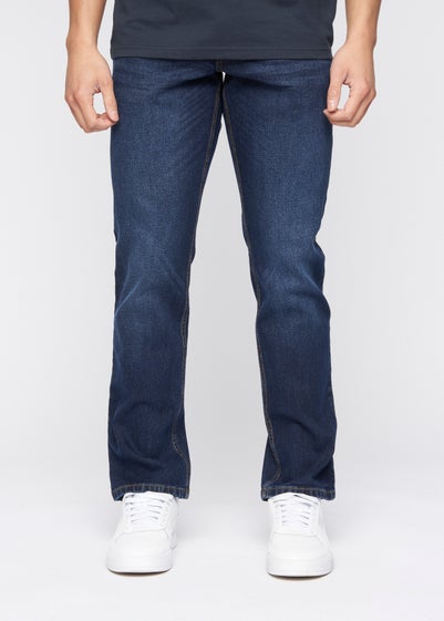 Crosshatch Dark Wash Chas Straight Fit Jeans