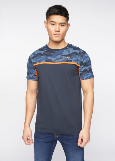 Crosshatch Navy  Brightling Camo T-Shirt