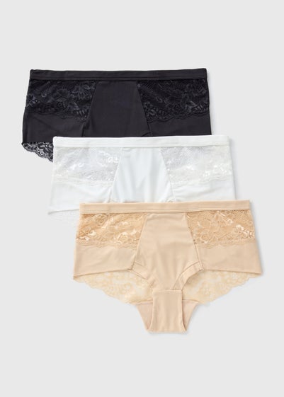 3 Pack Multi Lace Midi Knickers