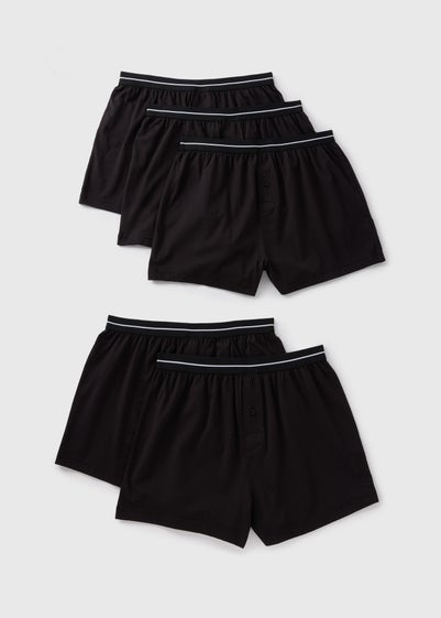 5 Pack Black Loose Fit Boxers