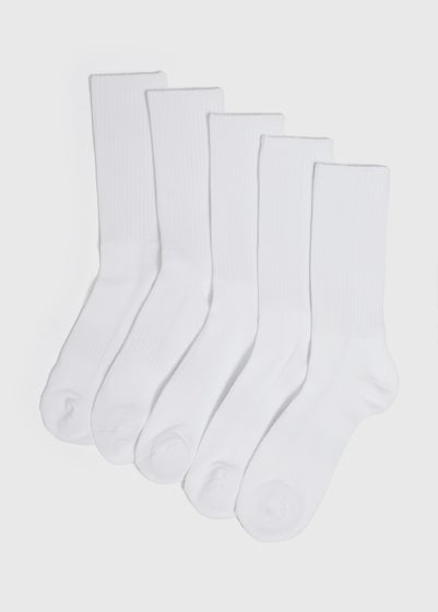 5 Pack White Sports Socks