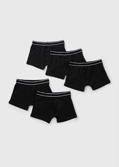 5 Pack Boys Black Trunks