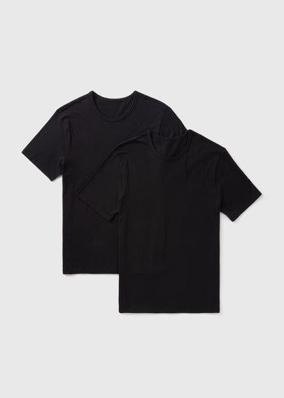 2 Pack Black Essential Crew Neck T-Shirts