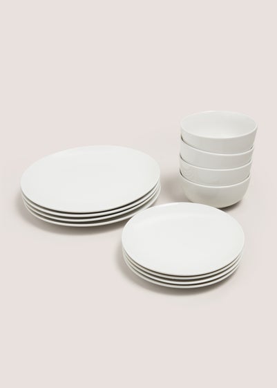 12 Piece White Dinner Set