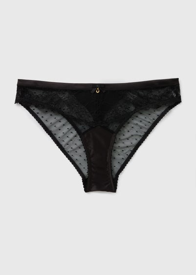 Black Spot Mesh Brazilian Knickers