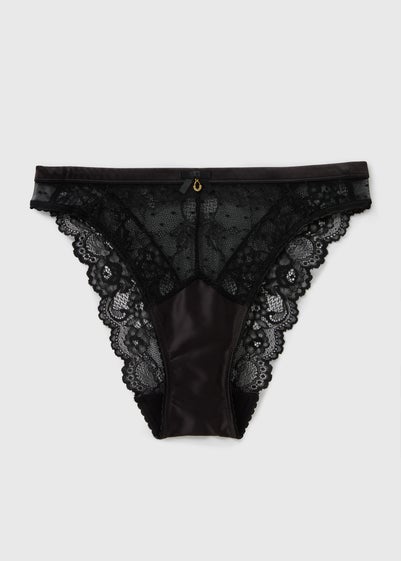 Black Spot Mesh High Leg Knickers