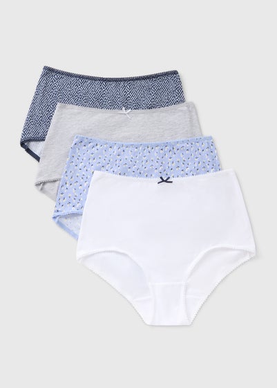 4 Pack Blue Floral Full Knickers