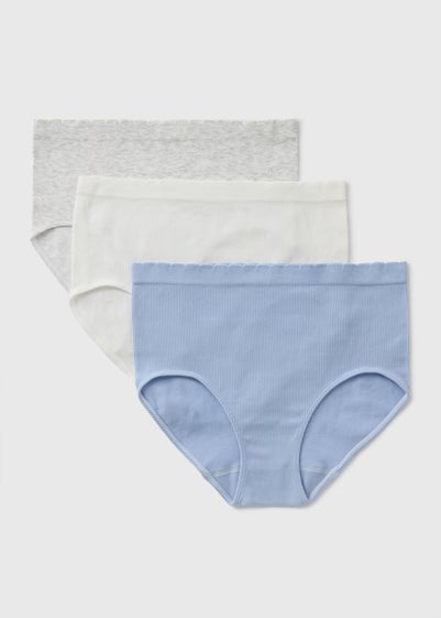 3 Pack Blue Seamless Full Brief Knickers