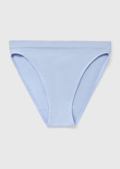 Blue Seamless High Leg Knickers