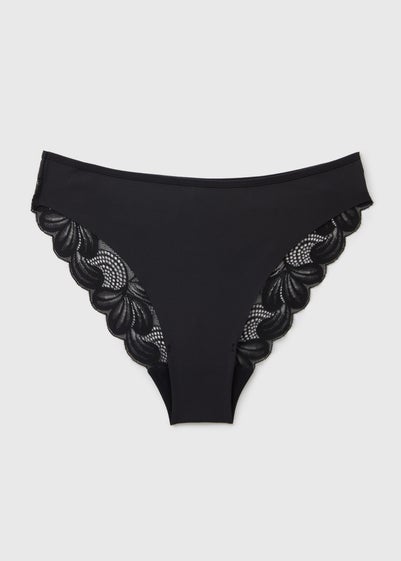 Black Lace Back High Leg Knickers