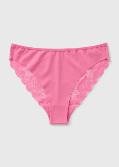 Pink Lace Back High Leg Knickers