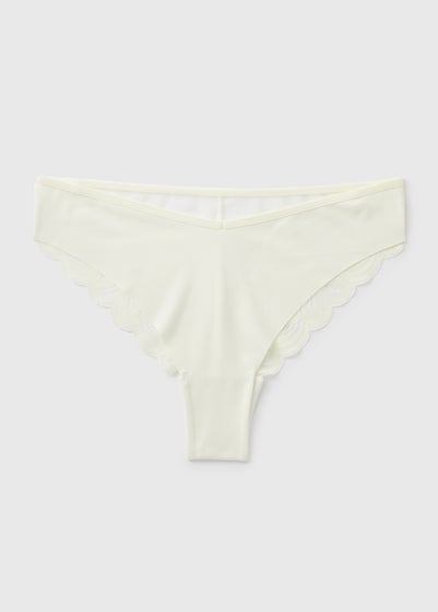 Cream Lace Back Brazilian Knickers