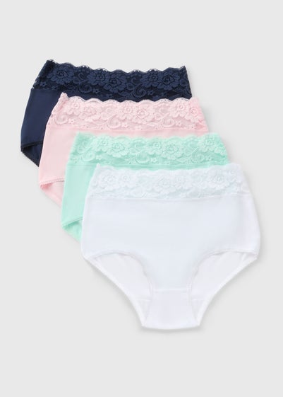 4 Pack Lace Trim Full Knickers