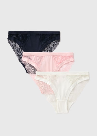 3 Pack Multicolour High Leg Knickers