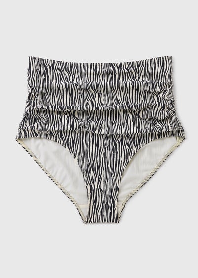 Brown Zebra Print Shapewear Bikini Bottoms