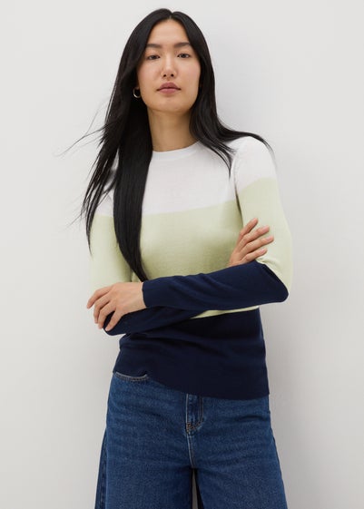 Green Soft Stripe Jumper