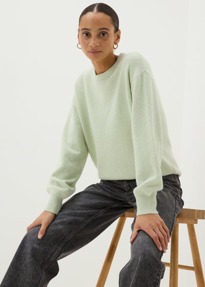 Green Crew Neck Knitted Jumper