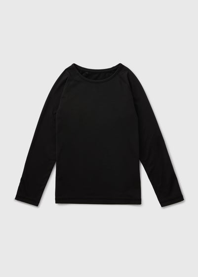 Kids Black Base Layer Long Sleeve Top (3-16yrs)