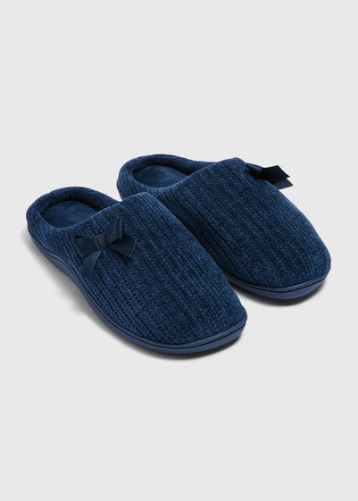 Navy Hidden Support Mule Slippers