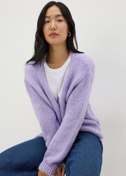 Lilac Lofty Knit Cardigan