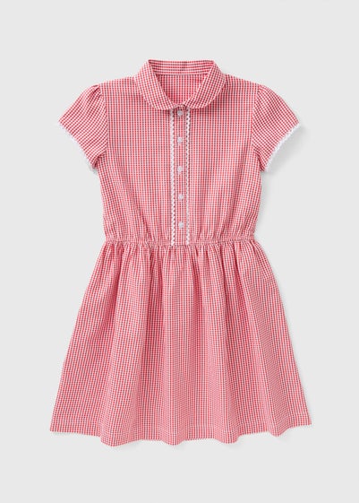 Girls Red Gingham Traditional Dress (3-13yrs)