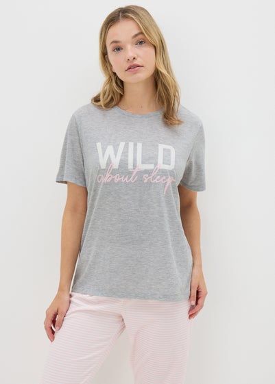 Grey Wild About Sleep Pyjama Top