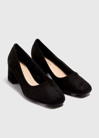 Black Block Court Heels