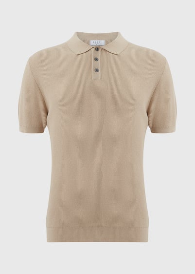 Stone Textured Knitted Polo Shirt