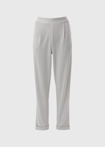 Grey Tapered Ponte Trousers