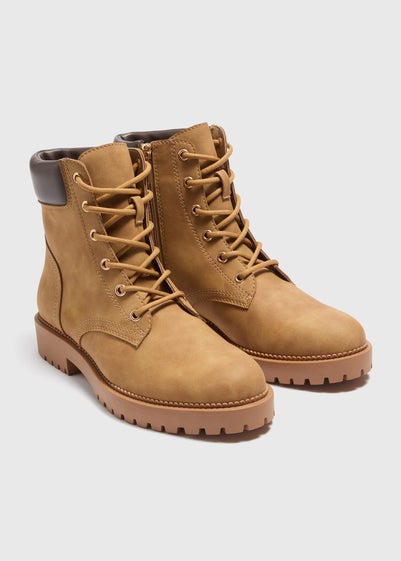 Tan Lace Up Boots