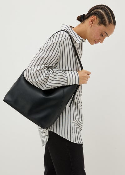 Black Bucket Tote Bag