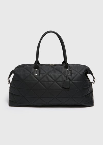 Black Quilted Weekender Bag