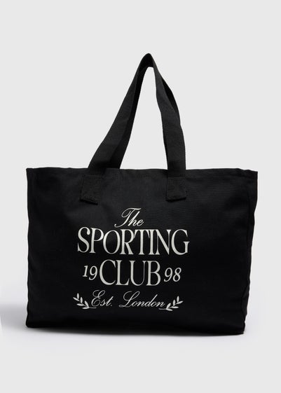 Black Sporting Club Canvas Tote Bag