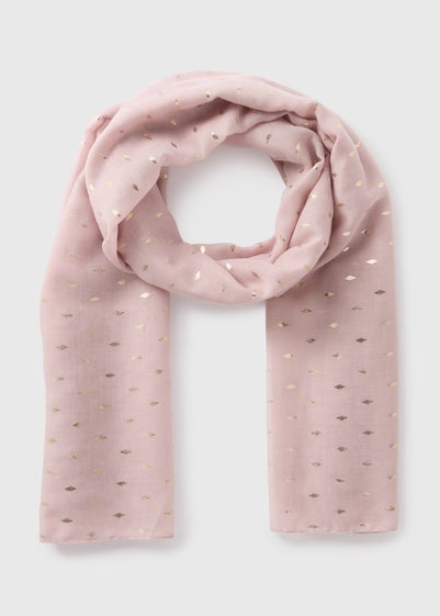 Nude Woven Foil Spot Scarf