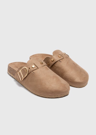 Taupe Closed Footbed Mules