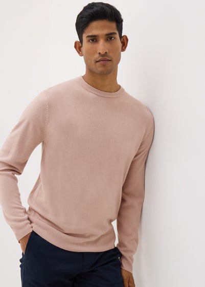 Pink Crew Neck Knit Jumper