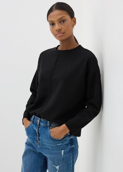 Black Waffle Long Sleeve Top